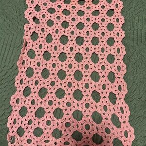 Elegant Pink Crochet Table Runner